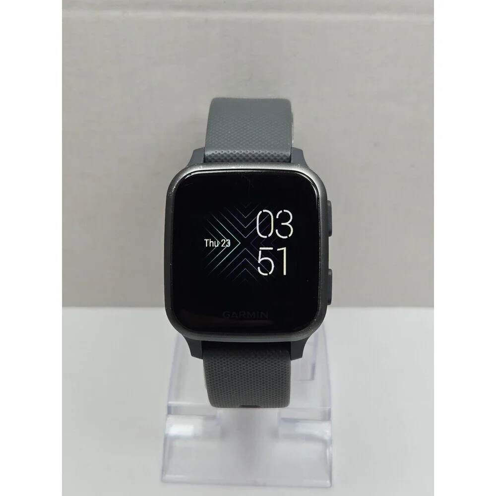 Garmin Venu SQ GPS Smartwatch 37mm Shadow Gray Silicone Band Pulse Ox 5 ATM Swim